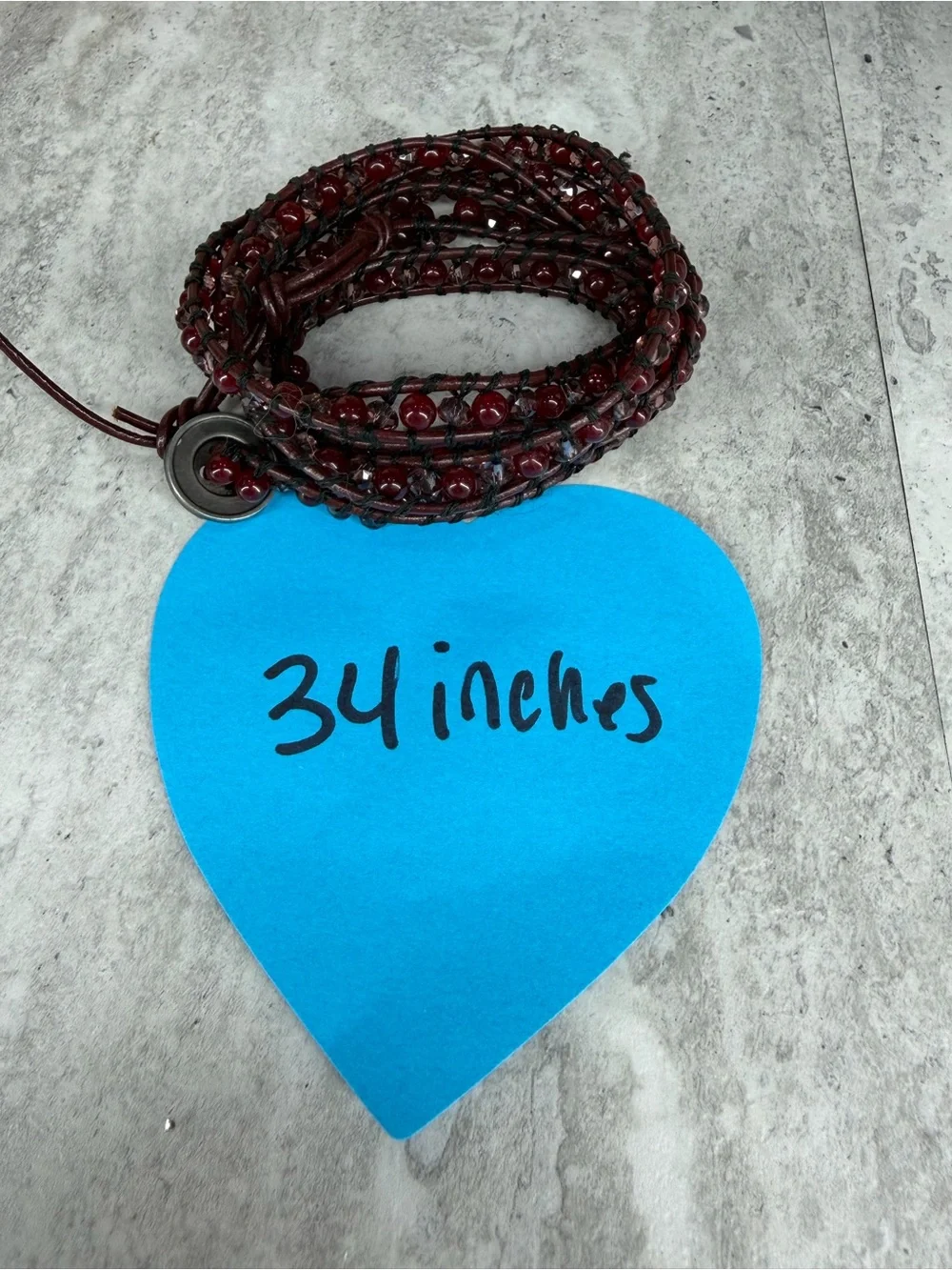 Red Crystal Wrap Bracelet Victoria Emerson Style Leather Faceted Jewelry